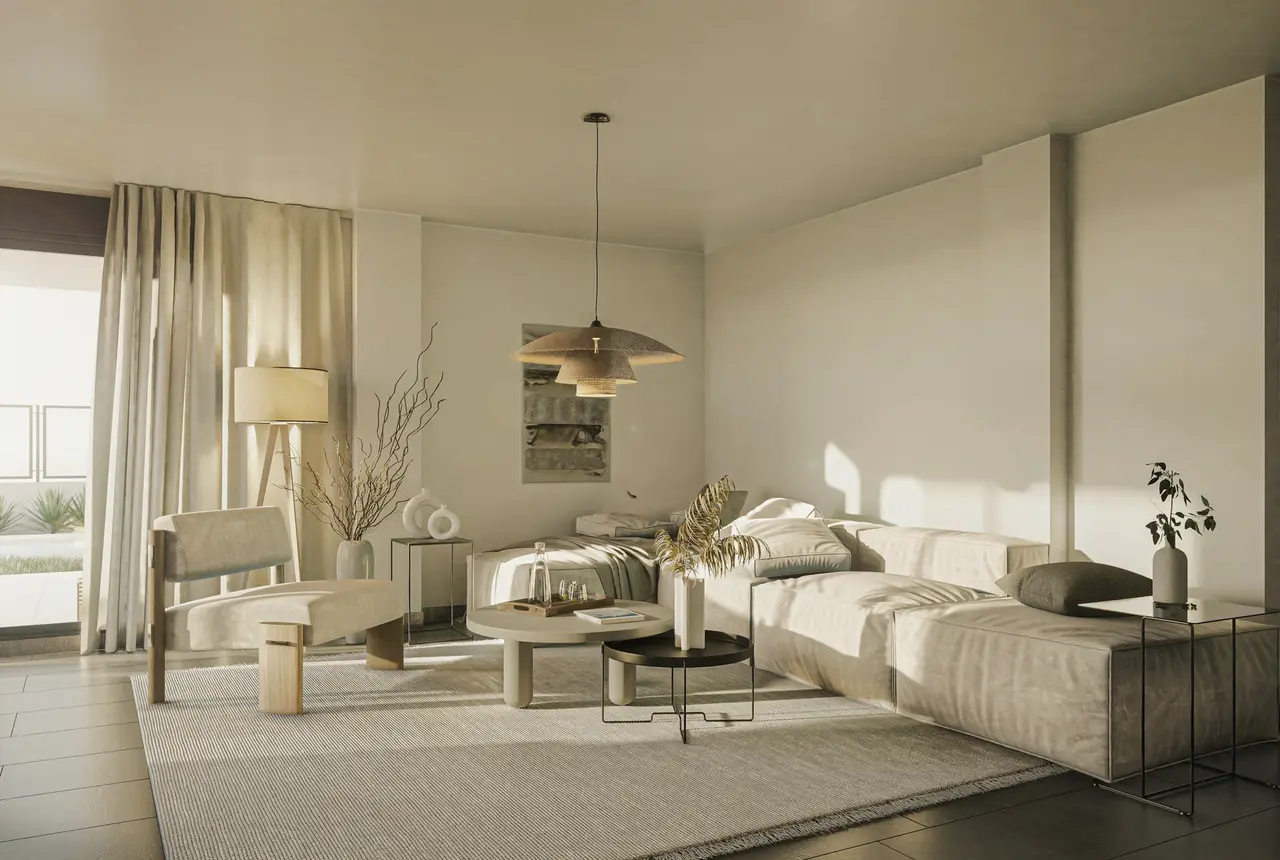 A large, light-filled living room in a family home