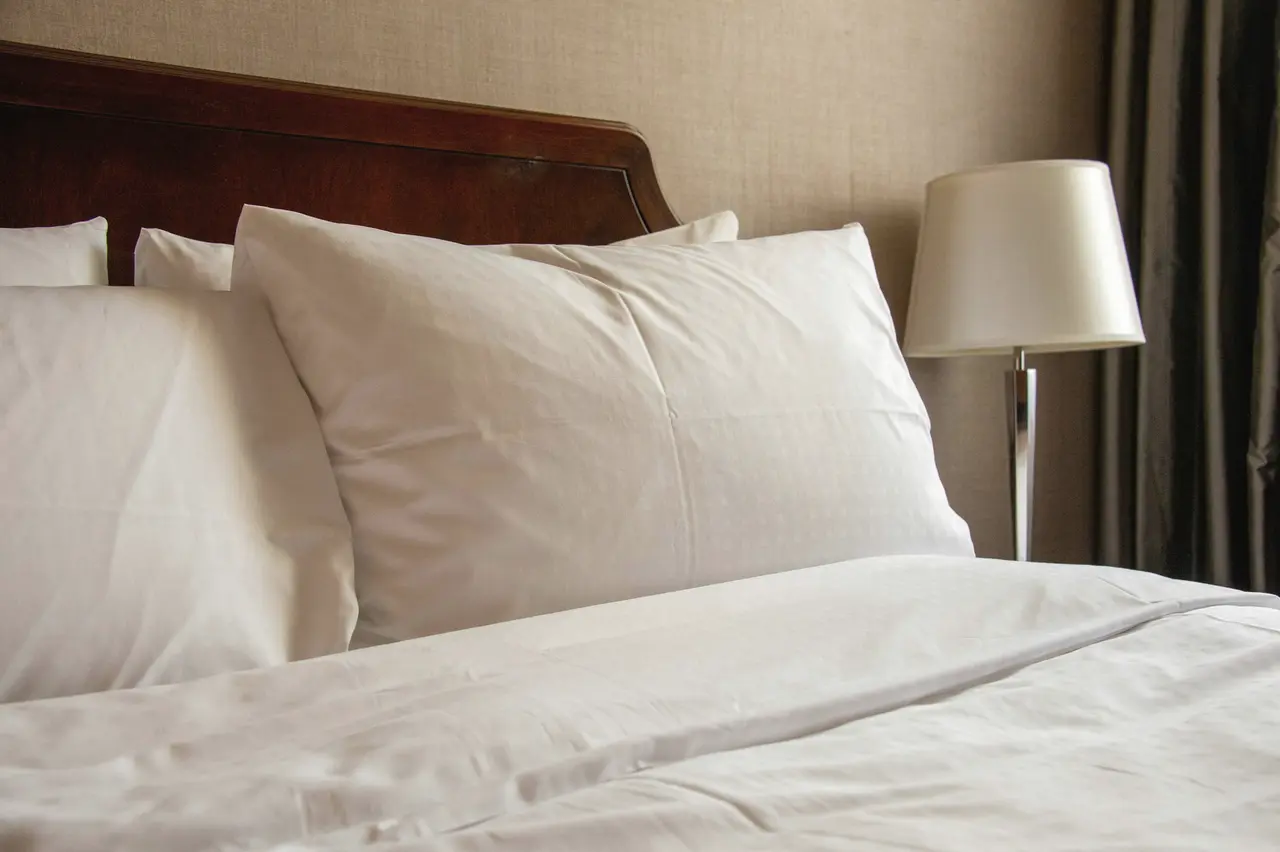 Fresh pillows and a smooth duvet on a newly made bed
